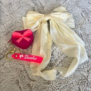 Luxurious Cream Satin Bow Hair Accessory